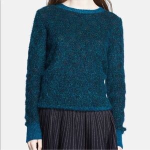 A.L.C. Adina Wool Mohair Alpaca Blend Sweater Small Metallic Jewel Hues